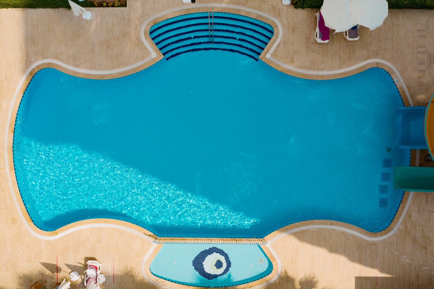 aerial view swimming pool