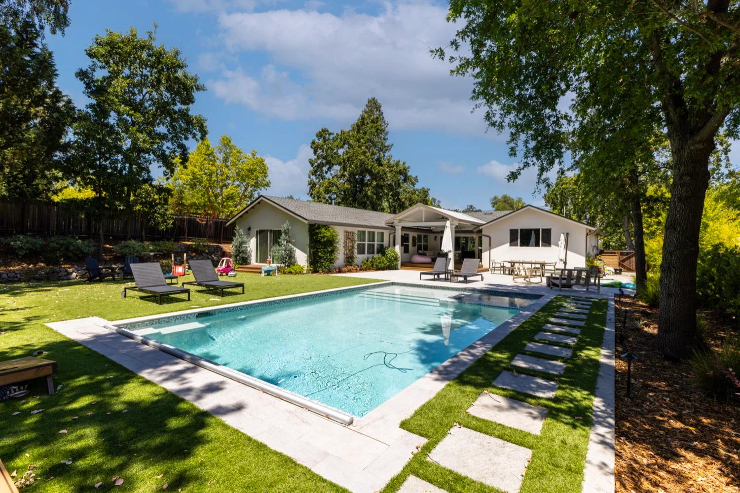 Pool with raised spa in Pleasant Hill, CA