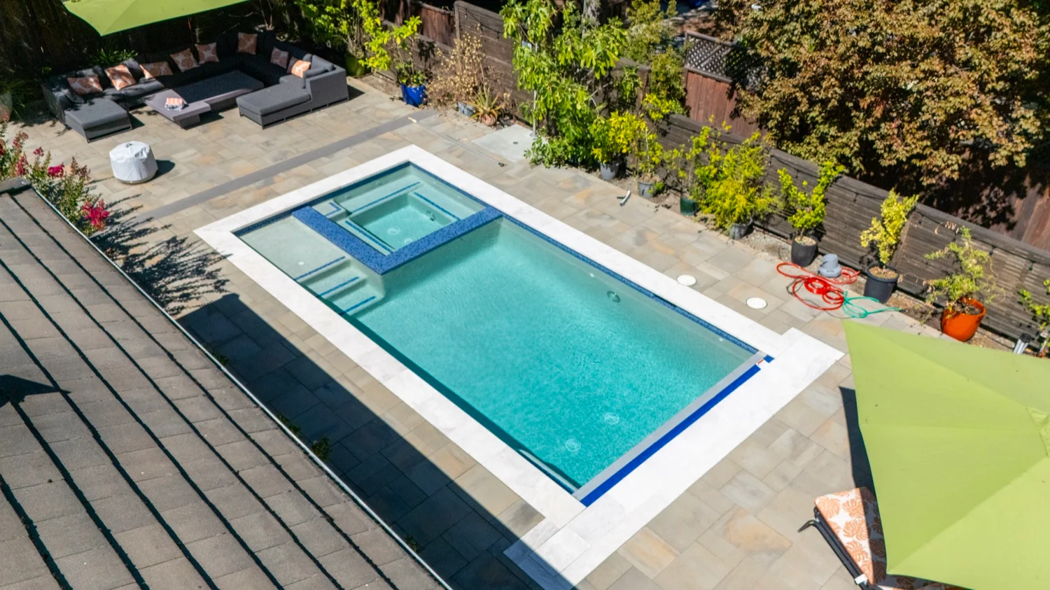 Backyard pool and patio in Martinez, CA