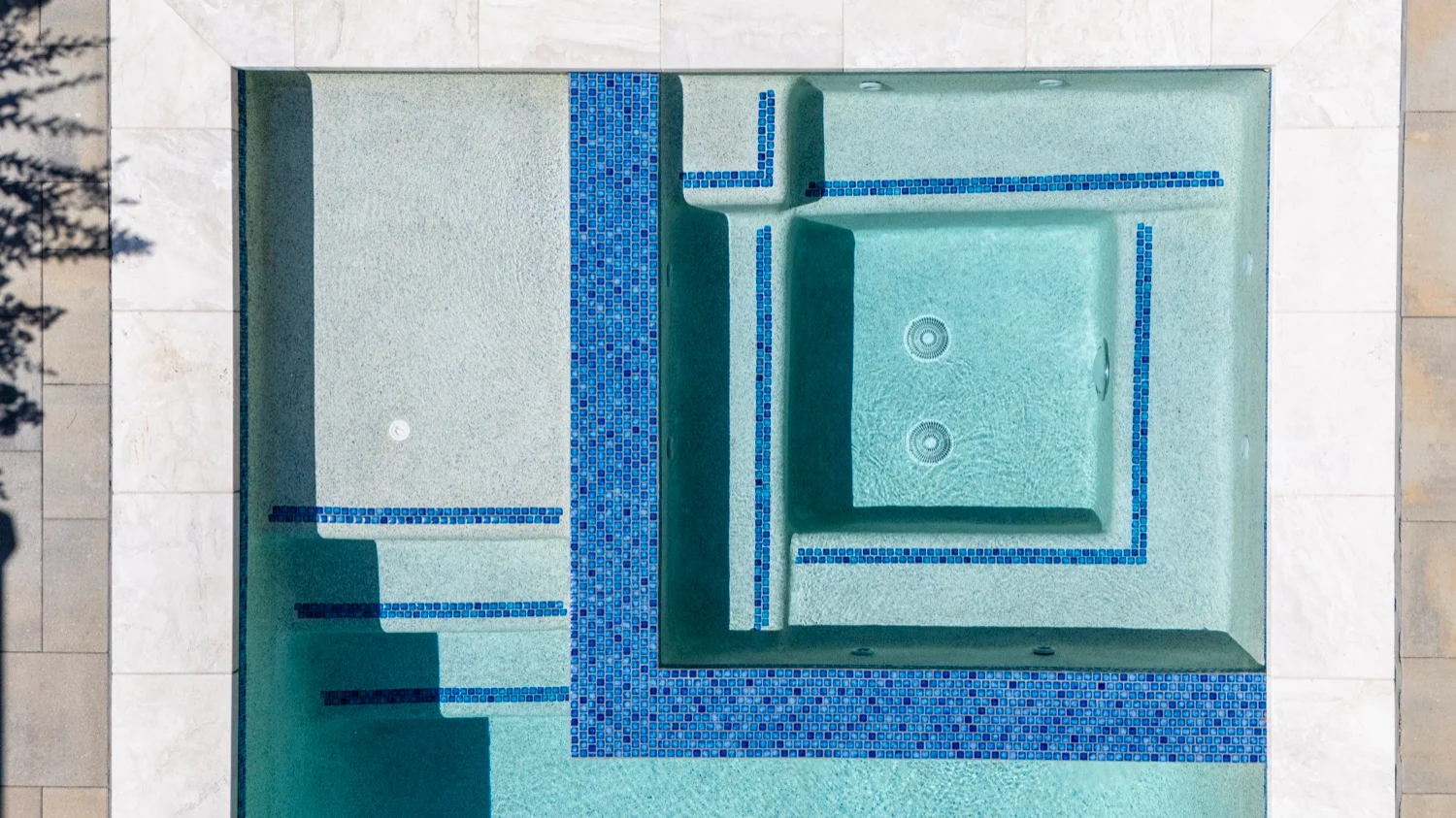 Family pool with shallow ledge in Oakley, CA
