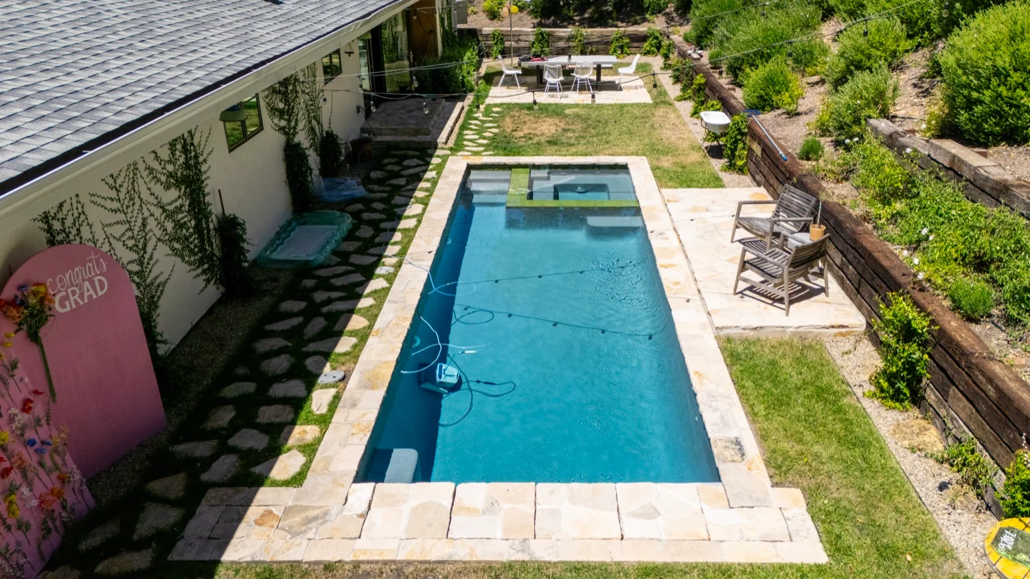 Gunite pool with stone surround in Alamo, CA